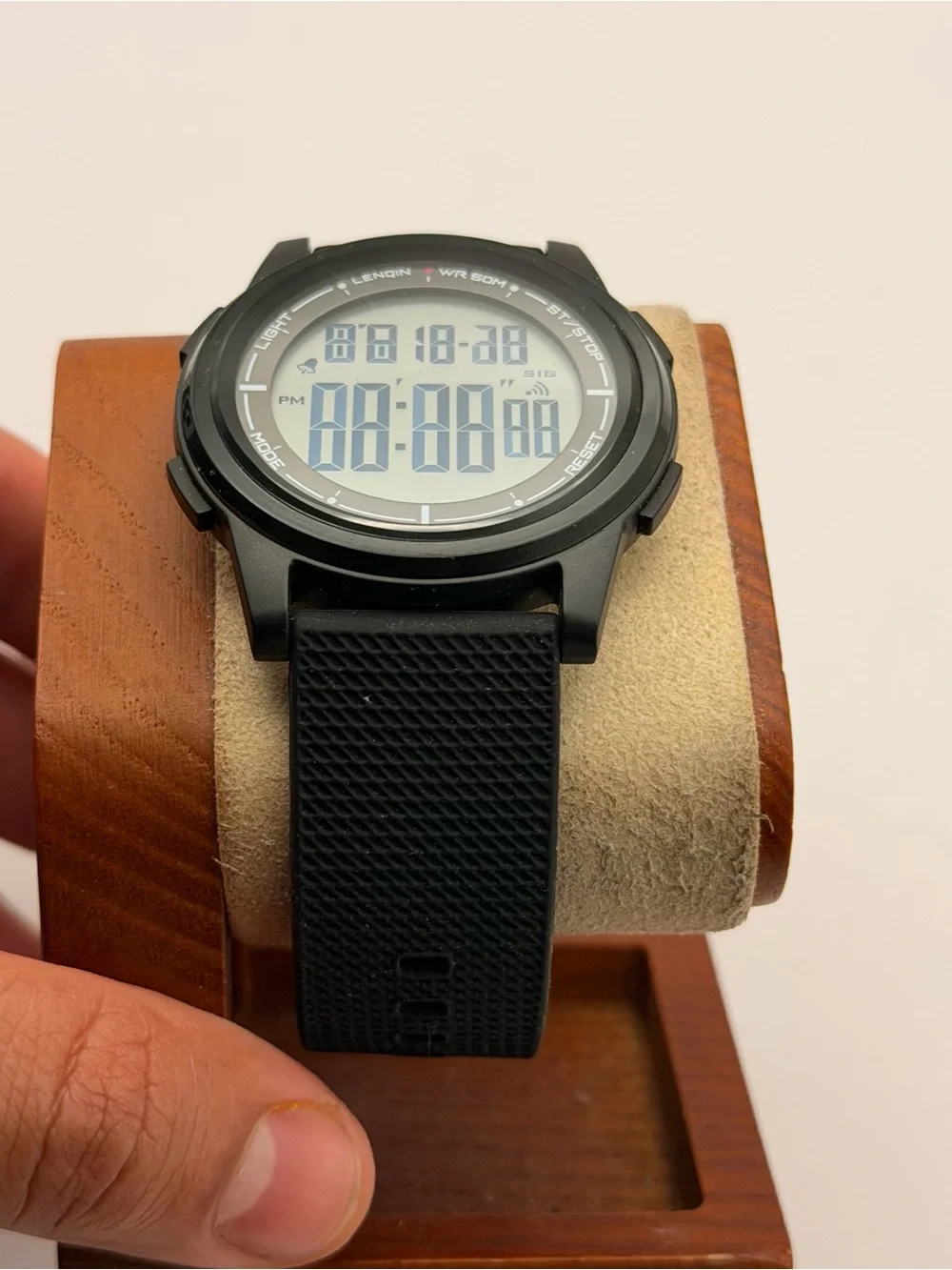 HANPOSH Mens Digital Watch Ultra Thin LN-R017 All Black, A1-R021-All Black